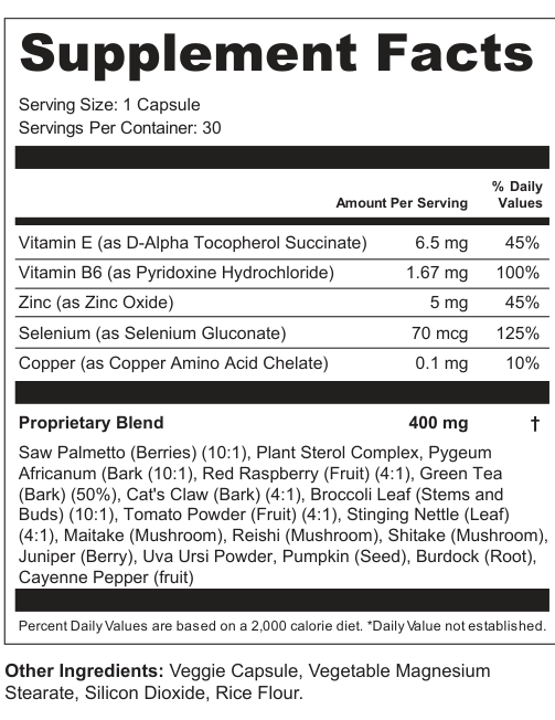 Supplement Facts for Granite Echo